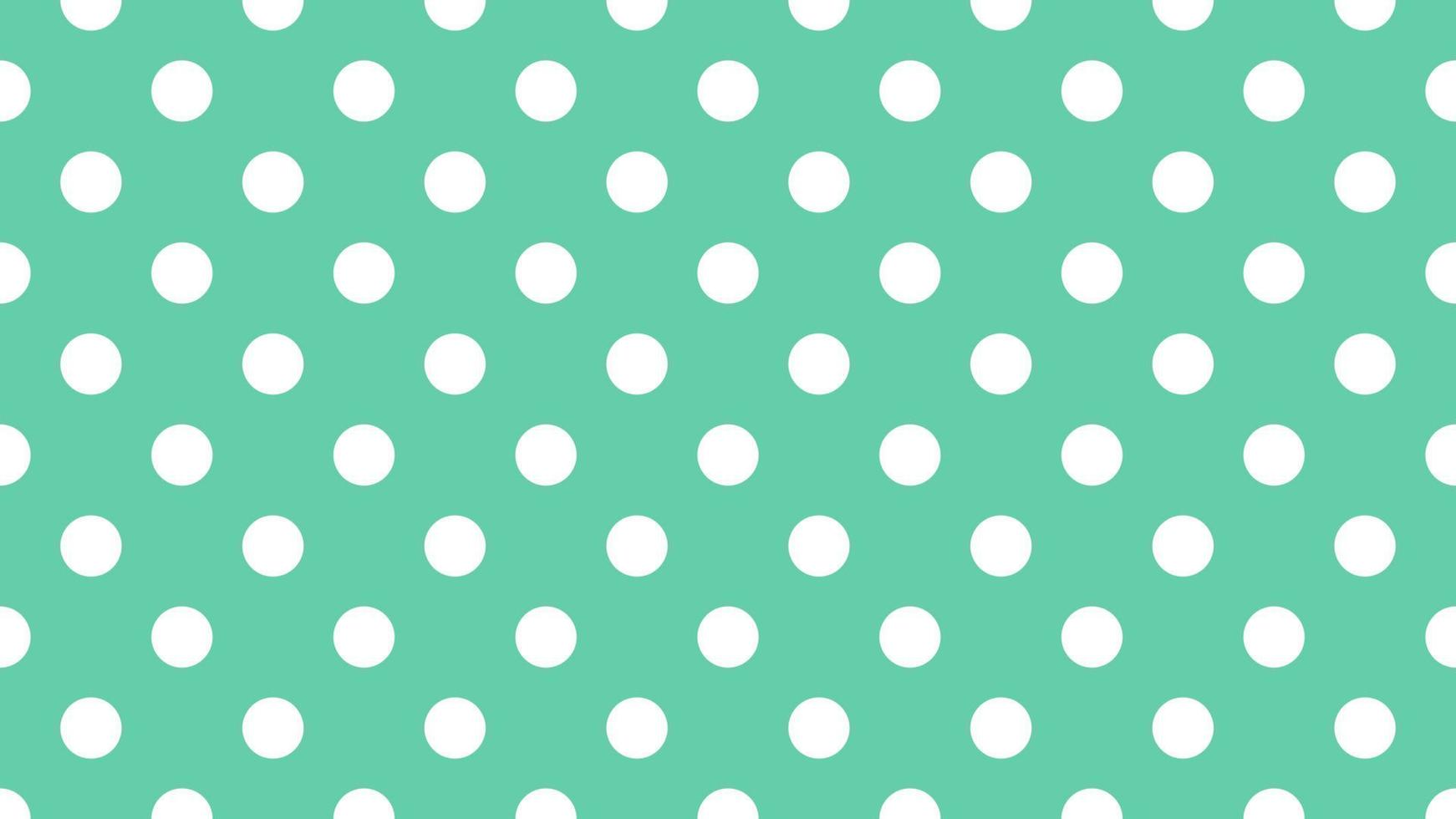 vit Färg polka prickar över medium akvamarin grön bakgrund vektor