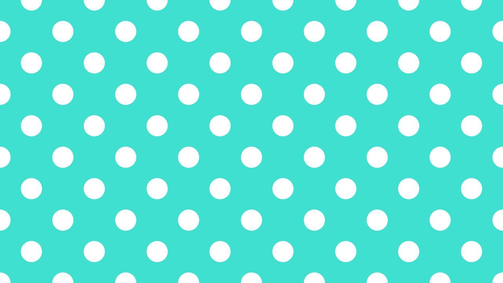 Weiß Farbe Polka Punkte Über Türkis cyan Hintergrund vektor