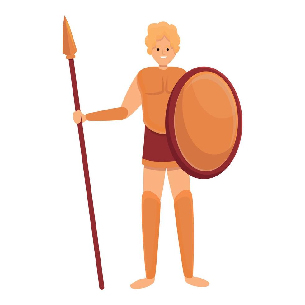 grekisk krigare ikon tecknad serie vektor. vas historia vektor