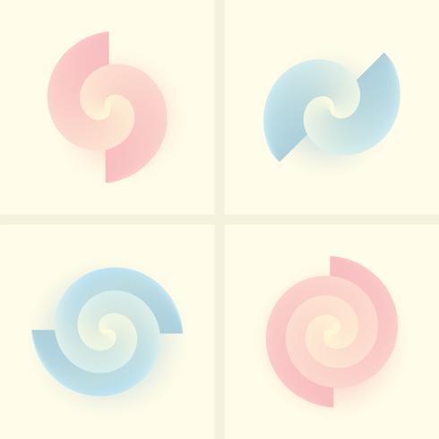 Kreativa pastellfärgade design med 3D Swirls Vector