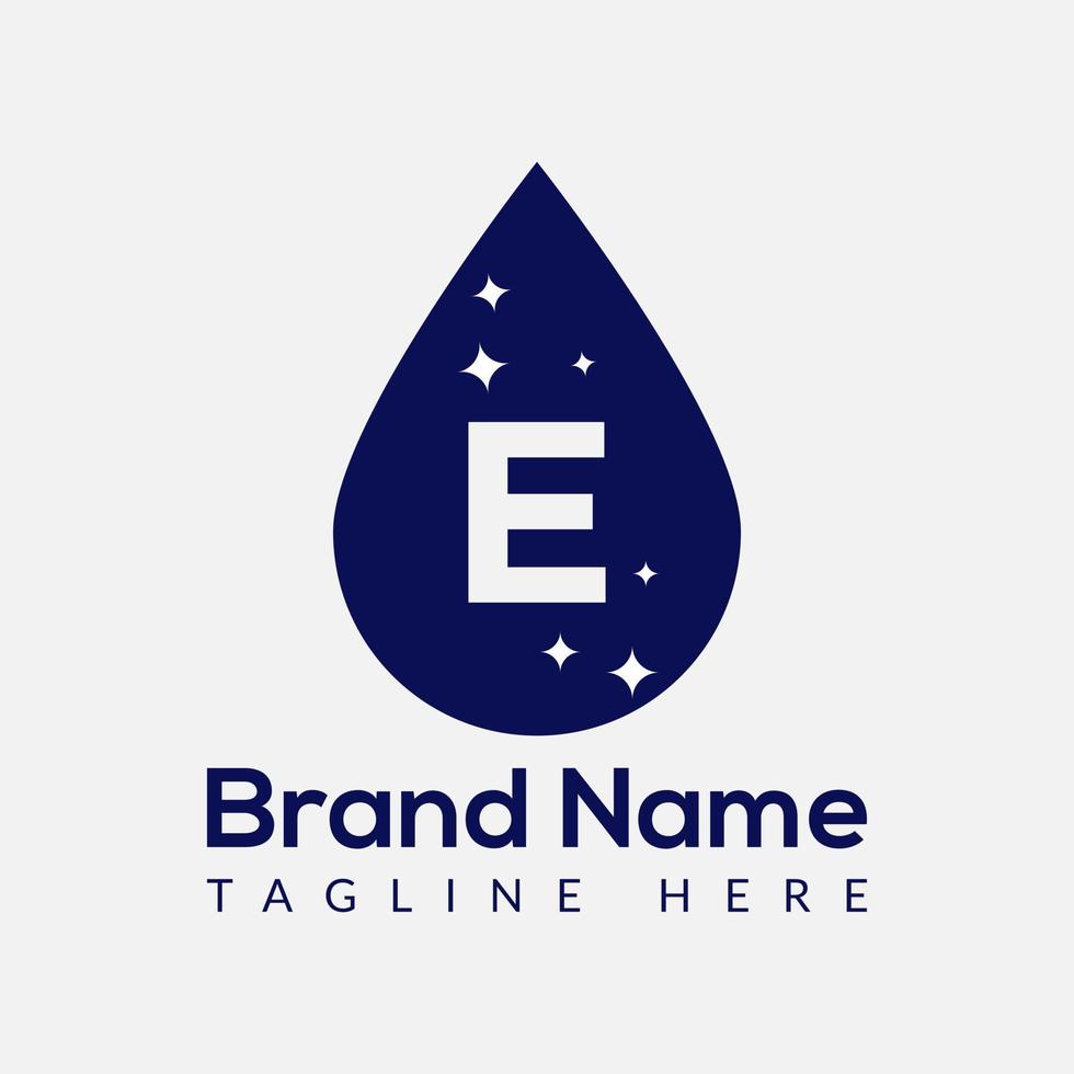 Initiale Brief e waschen Logo, fallen und waschen Kombination. fallen Logo, waschen, sauber, frisch, Wasser Vorlage vektor