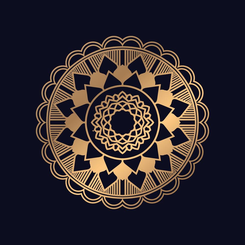 Gold Dekoration Mandala Kunst mit Hintergrund Vektor Design