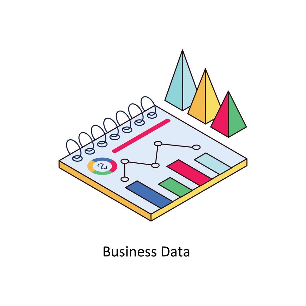 företag data vektor isometrisk ikoner. enkel stock illustration stock