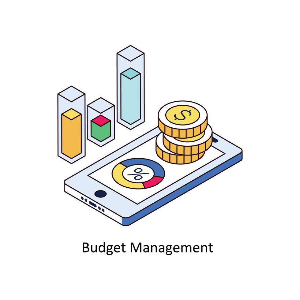 Budget Verwaltung Vektor isometrisch Symbole. einfach Lager Illustration Lager