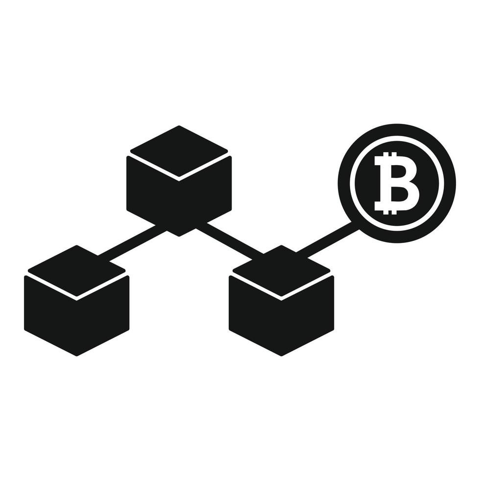 Krypto Bitcoin Symbol einfach Vektor. Block Kette vektor