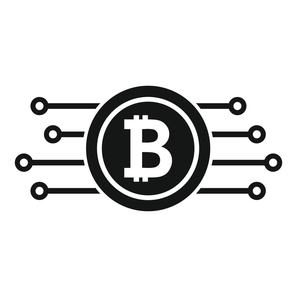 digital bitcoin ikon enkel vektor. blockera kedja vektor