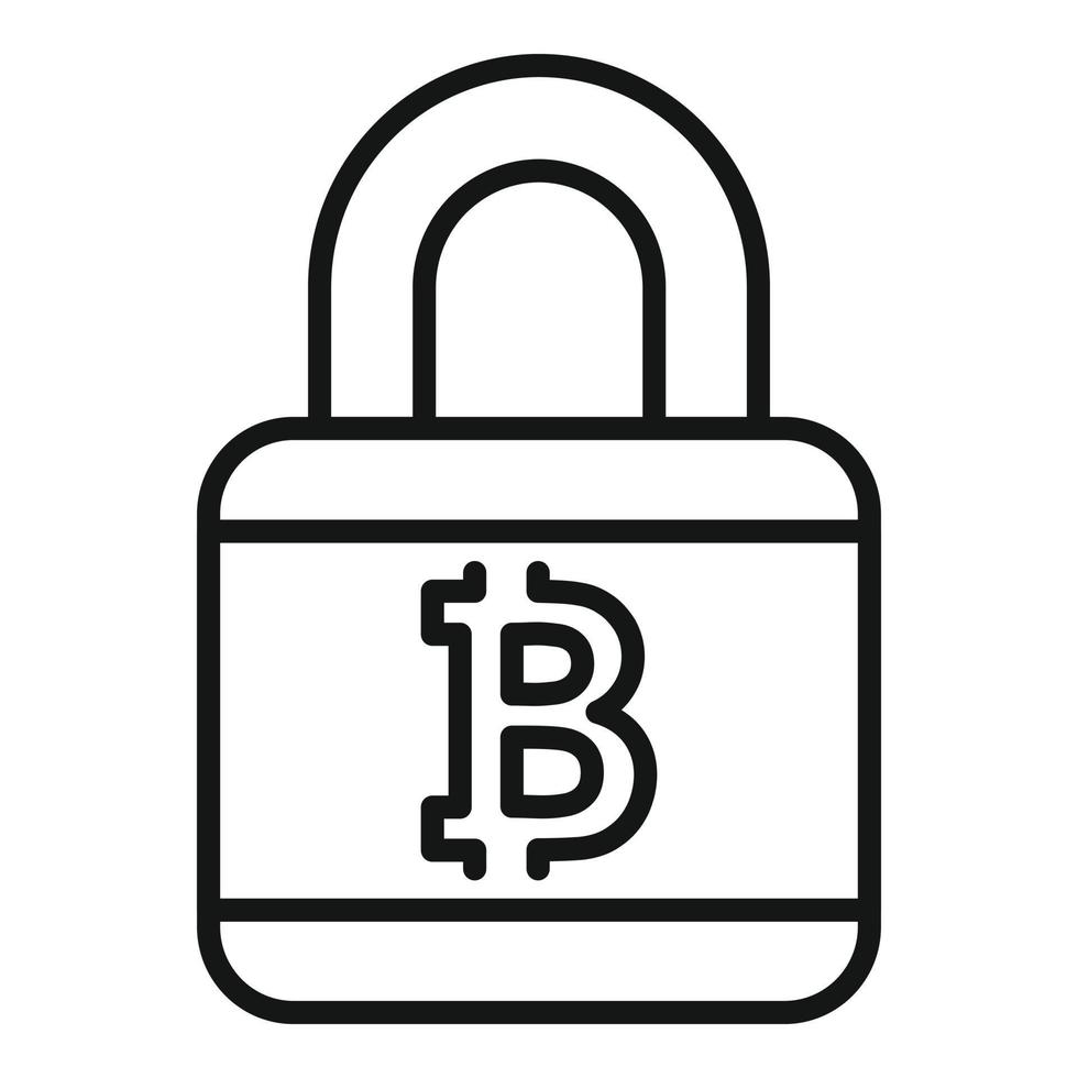 låsa crypto data ikon översikt vektor. blockera kedja vektor