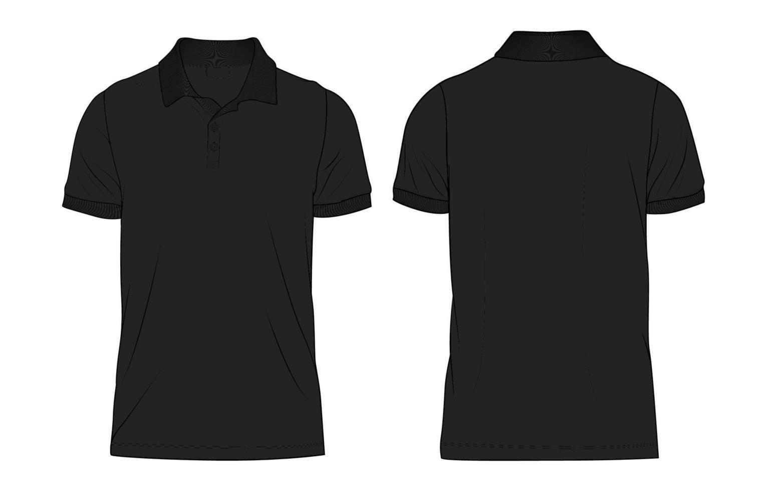 svart polo skjorta översikt attrapp vektor