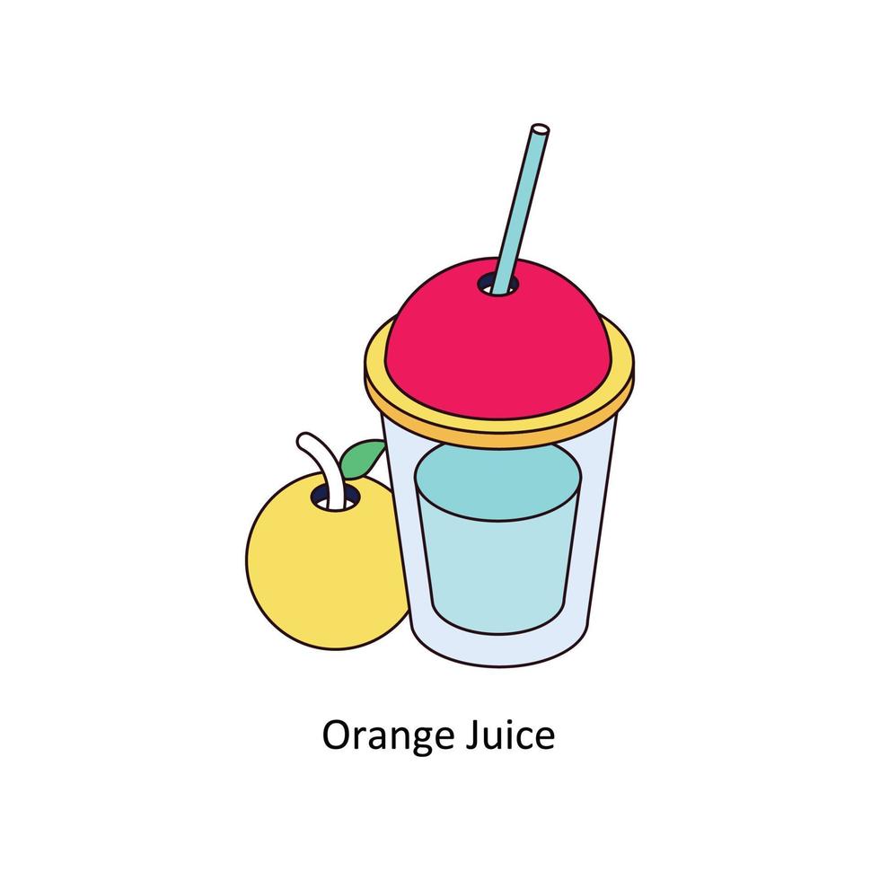 orange juice vektor isometrisk ikoner. enkel stock illustration stock