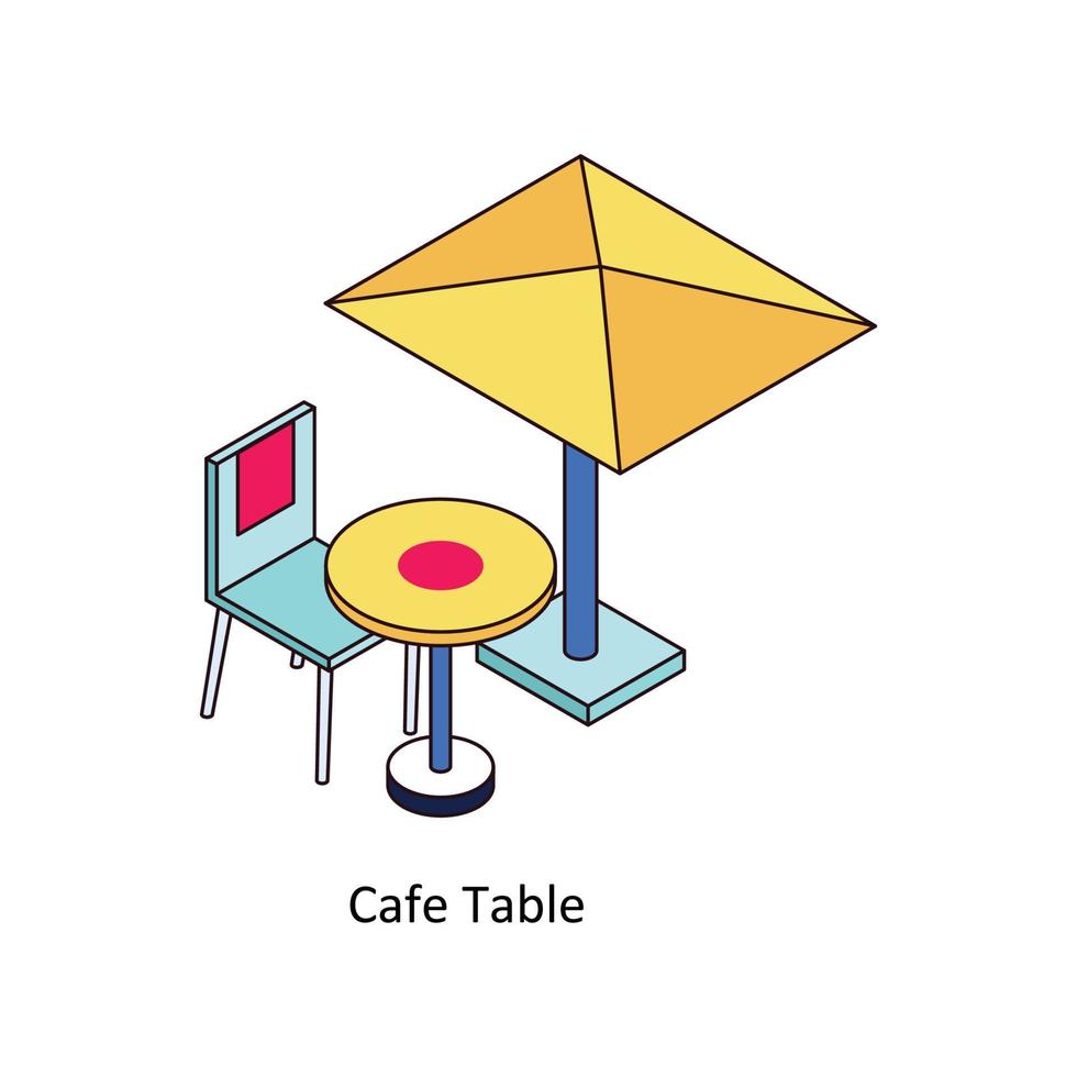 Cafe Tabelle Vektor isometrisch Symbole. einfach Lager Illustration Lager