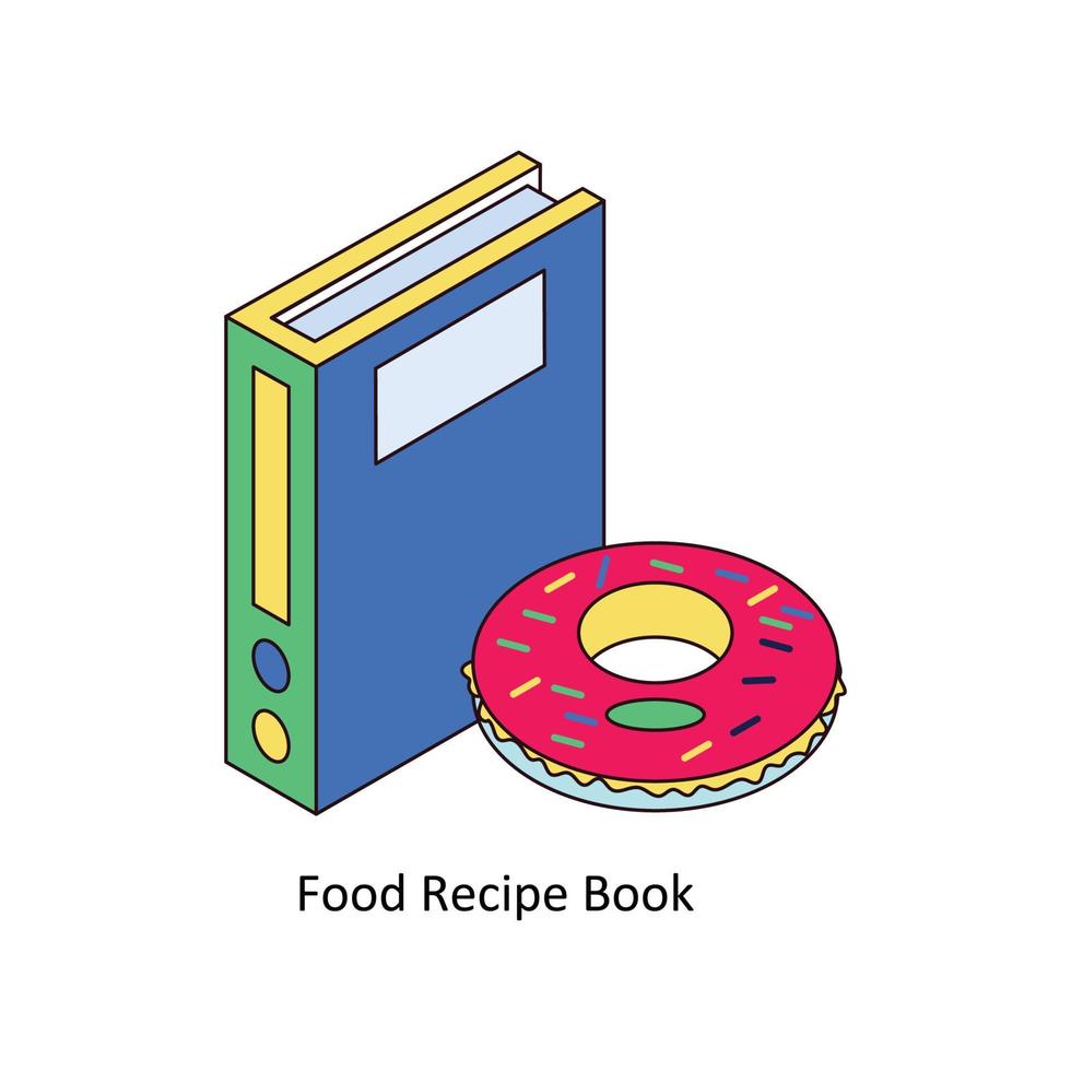 Essen Rezept Buch Vektor isometrisch Symbole. einfach Lager Illustration Lager