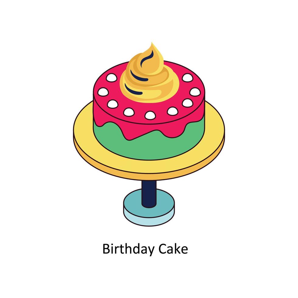 födelsedag kaka vektor isometrisk ikoner. enkel stock illustration stock
