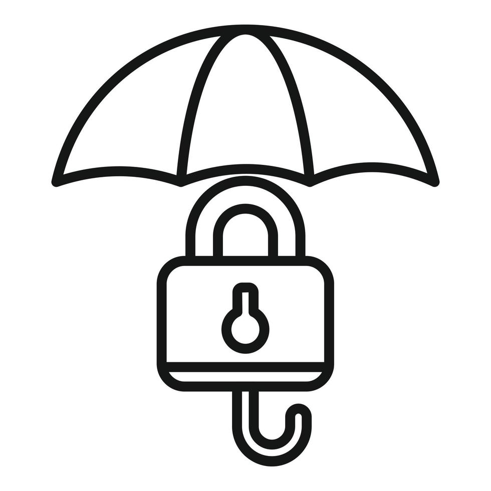 Sicherheit Regenschirm Symbol Gliederung Vektor. Geschäft Risiko vektor