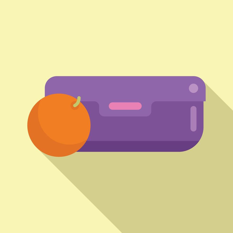 orange frukt och mat låda ikon platt vektor. mellanmål måltid vektor