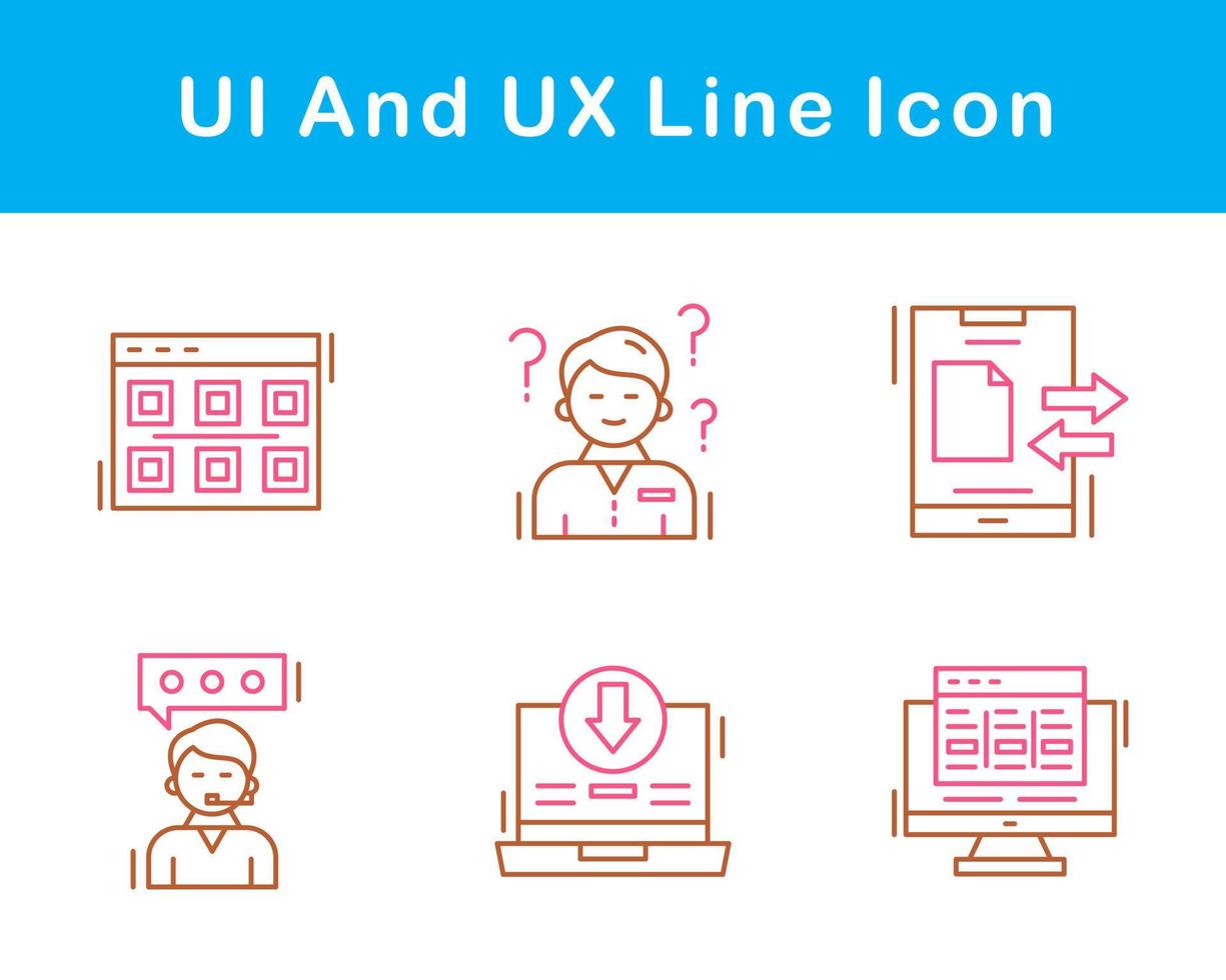 ui och ux vektor ikon uppsättning