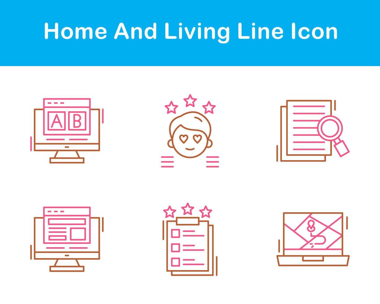Hem och levande vektor ikon uppsättning