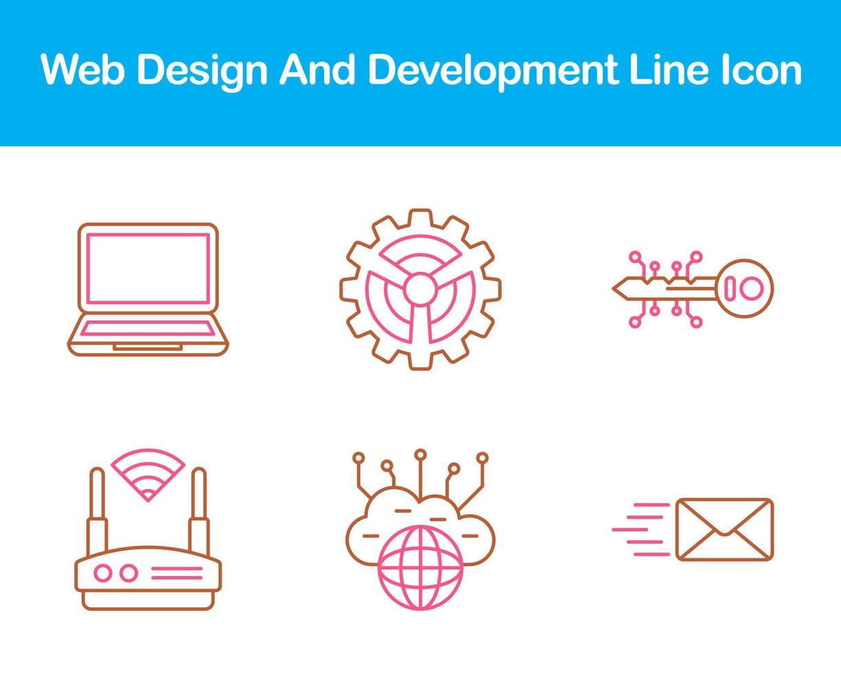 Netz Design und Entwicklung Vektor Symbol einstellen