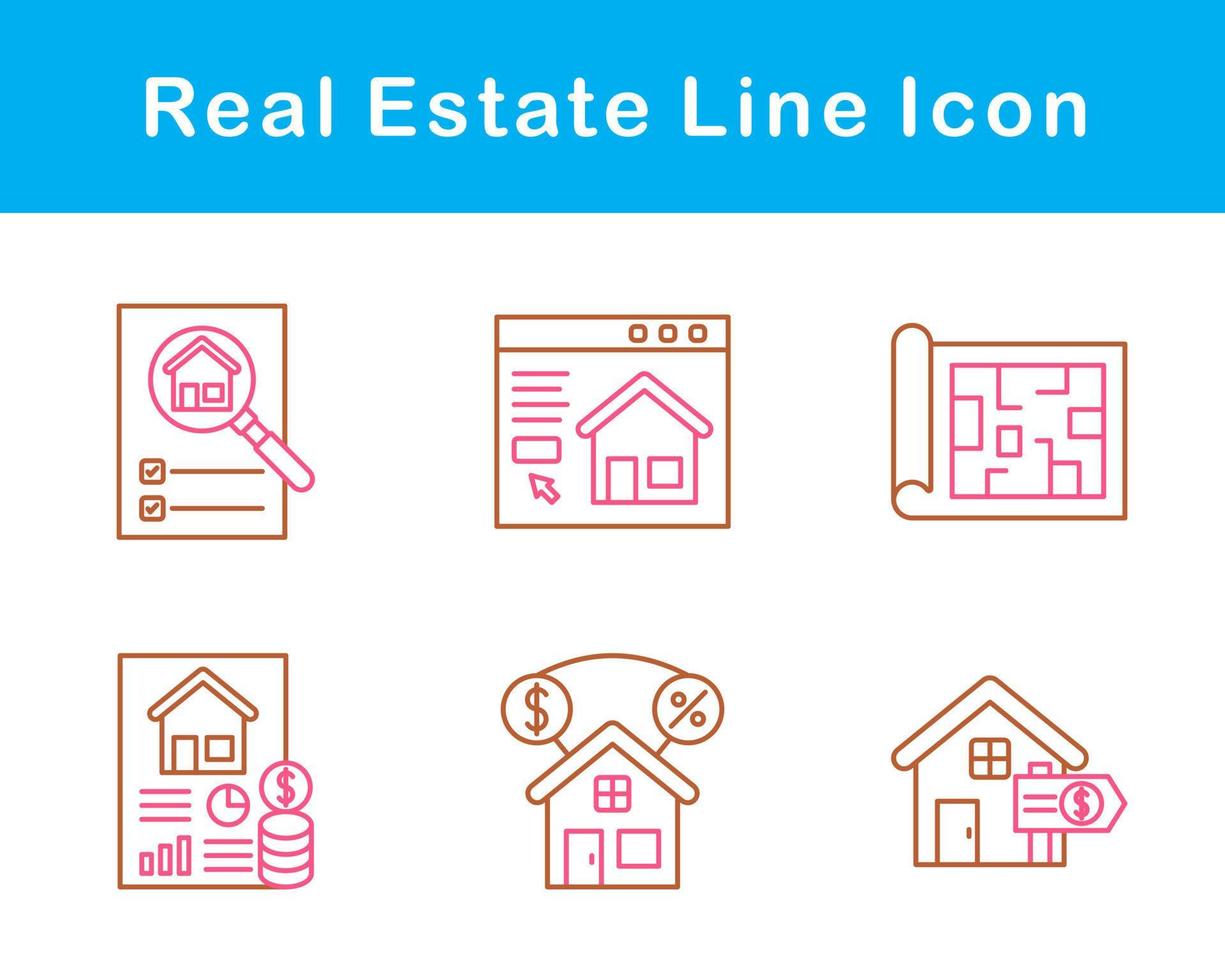 verklig egendom vektor ikon uppsättning