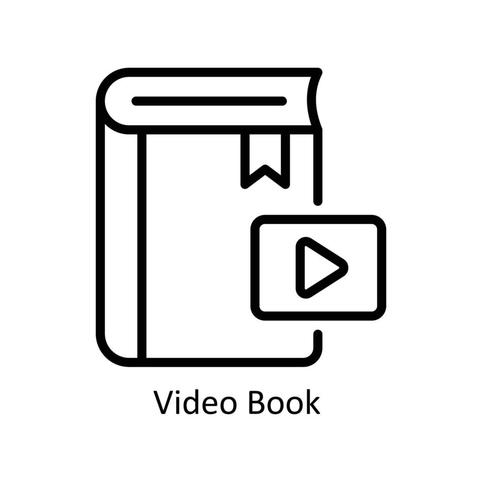 Video Buch Vektor Gliederung Symbole. einfach Lager Illustration Lager