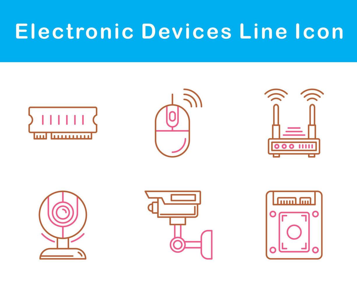 elektronisk enheter vektor ikon uppsättning