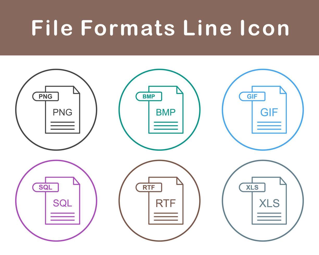 fil format vektor ikon uppsättning