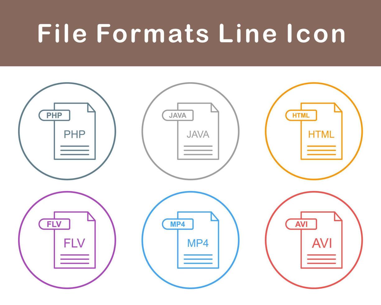 fil format vektor ikon uppsättning