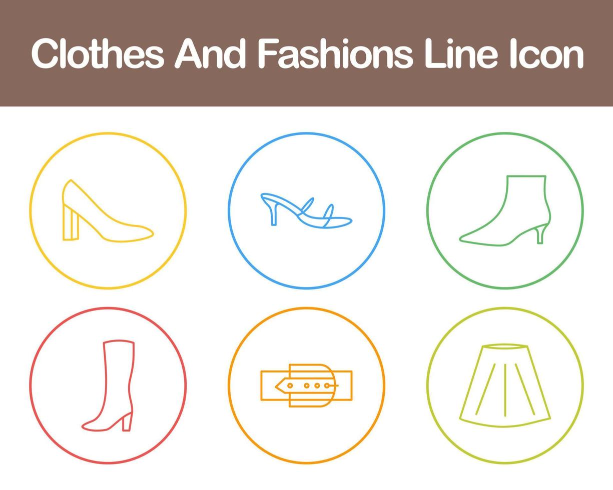 kläder och mode vektor ikon uppsättning