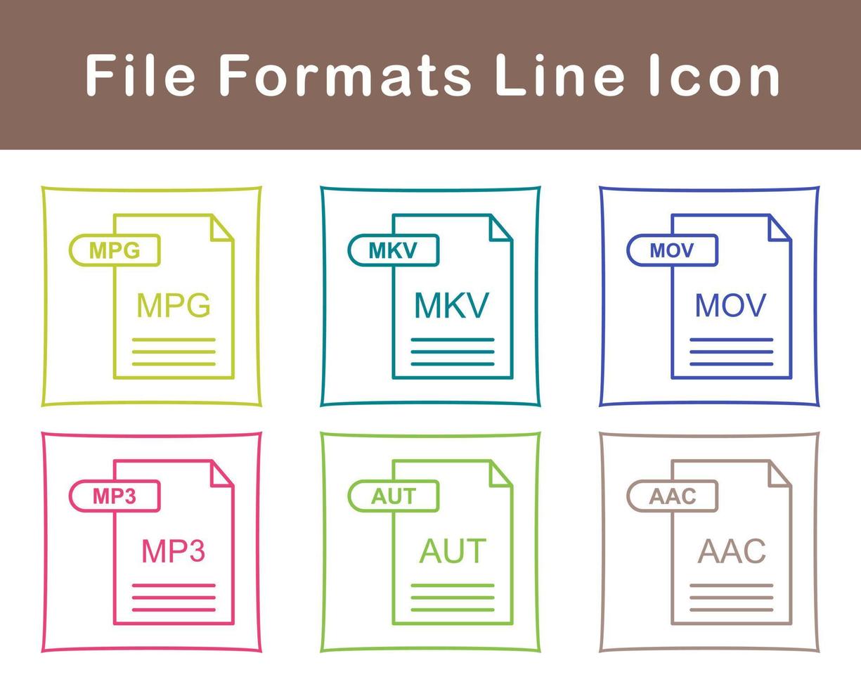 fil format vektor ikon uppsättning