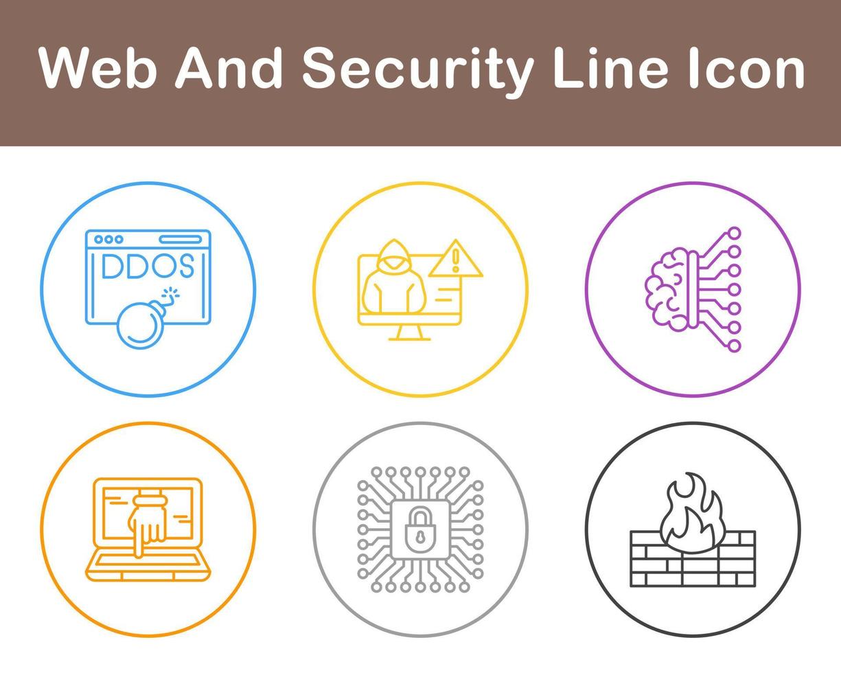 webb och säkerhet vektor ikon uppsättning