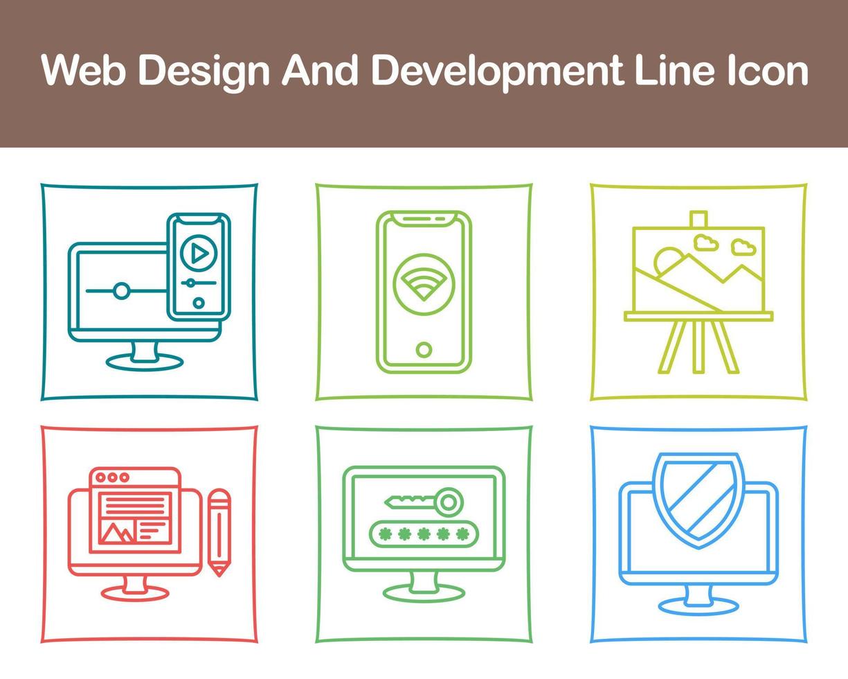 webb design och utveckling vektor ikon uppsättning