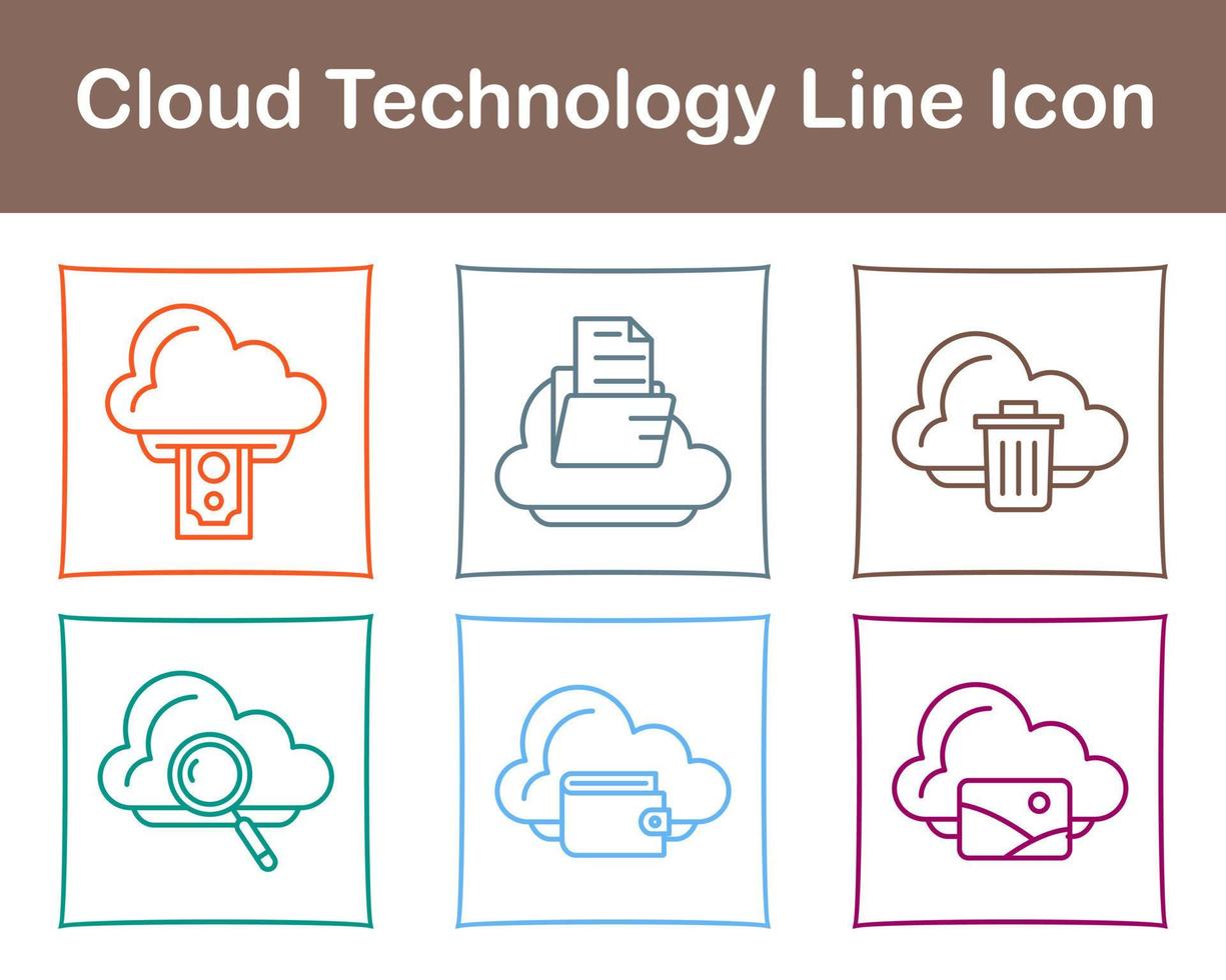 moln teknologi vektor ikon uppsättning