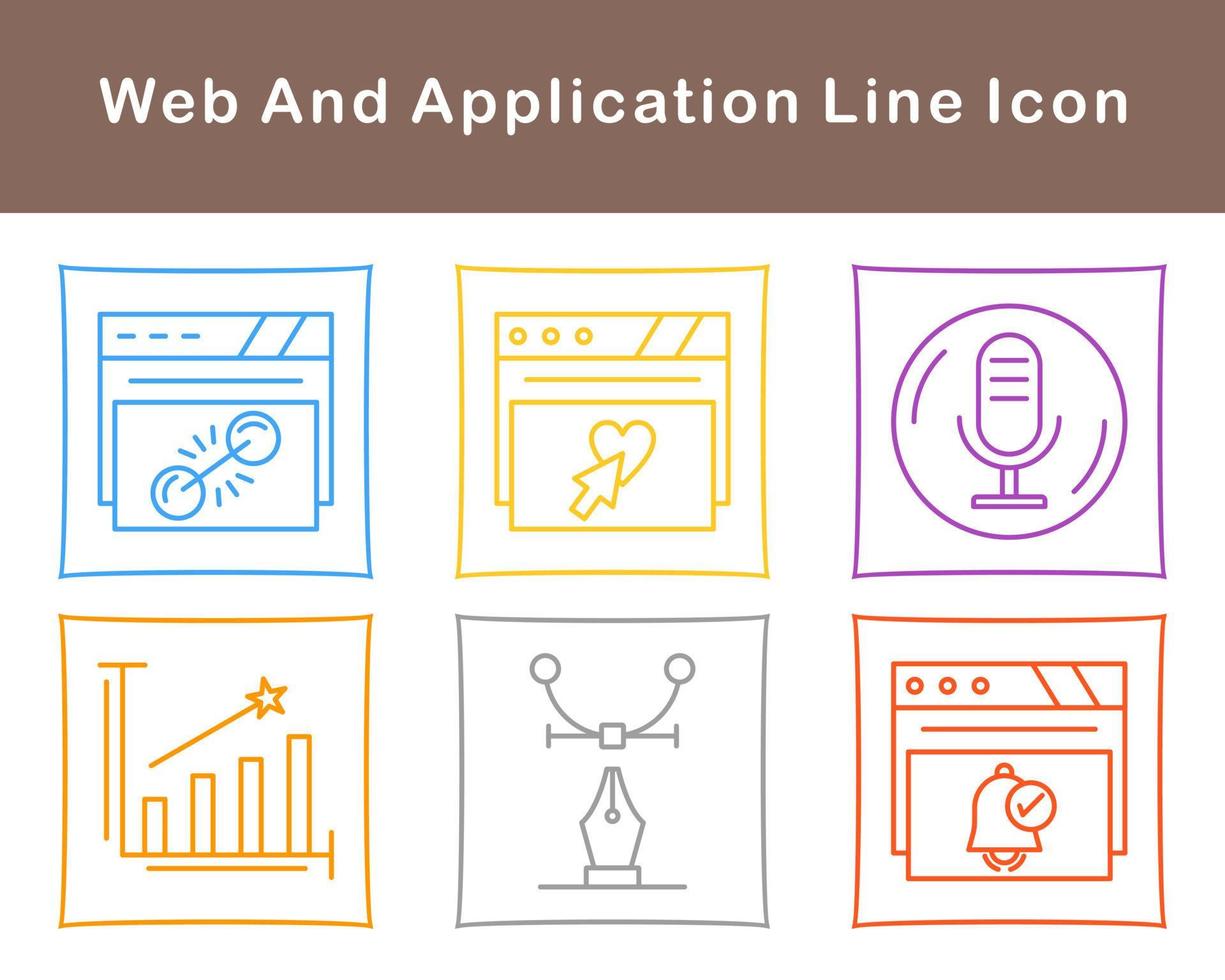 webb och Ansökan vektor ikon uppsättning