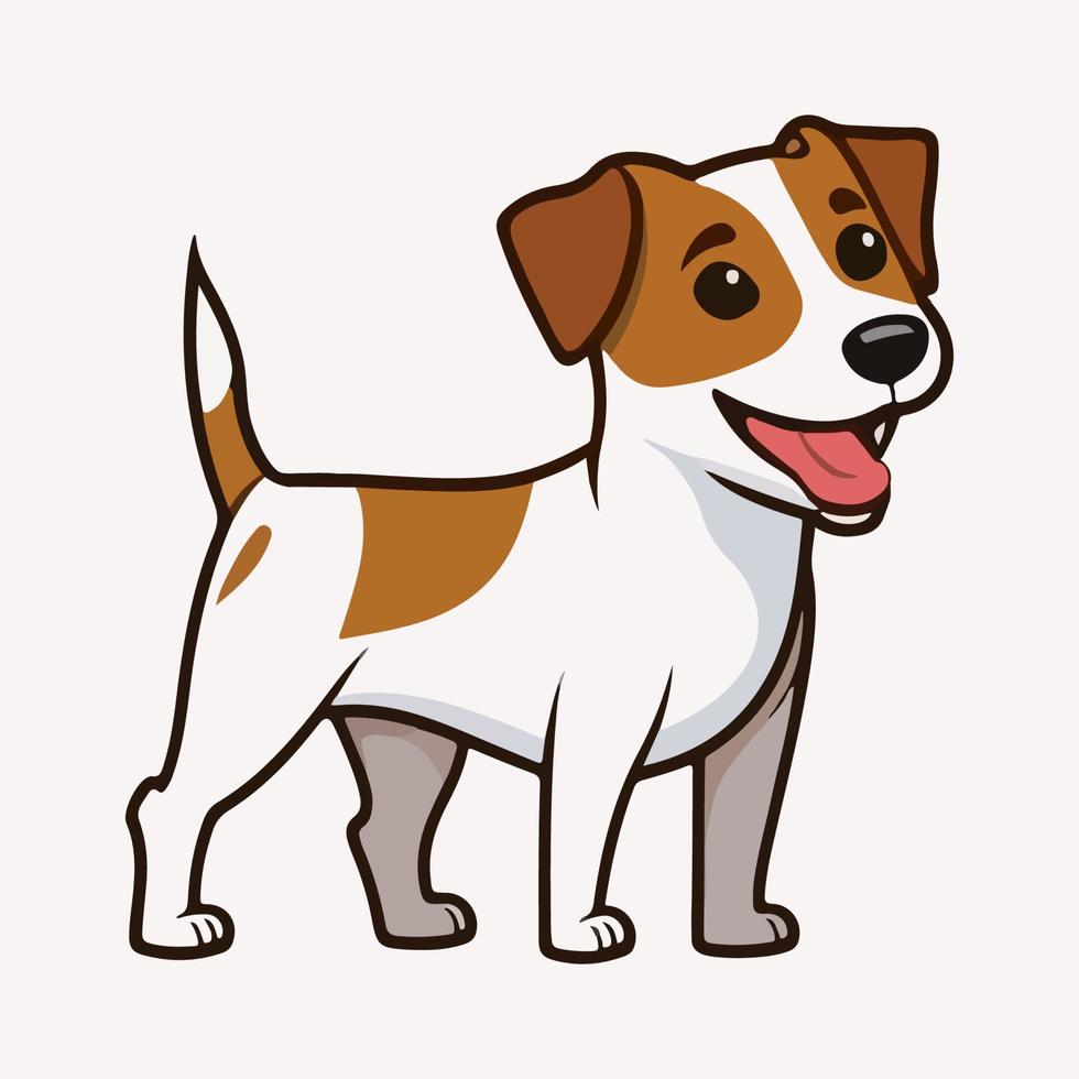 Karikatur Jack Russell Terrier. heiter spielerisch Hund. vektor