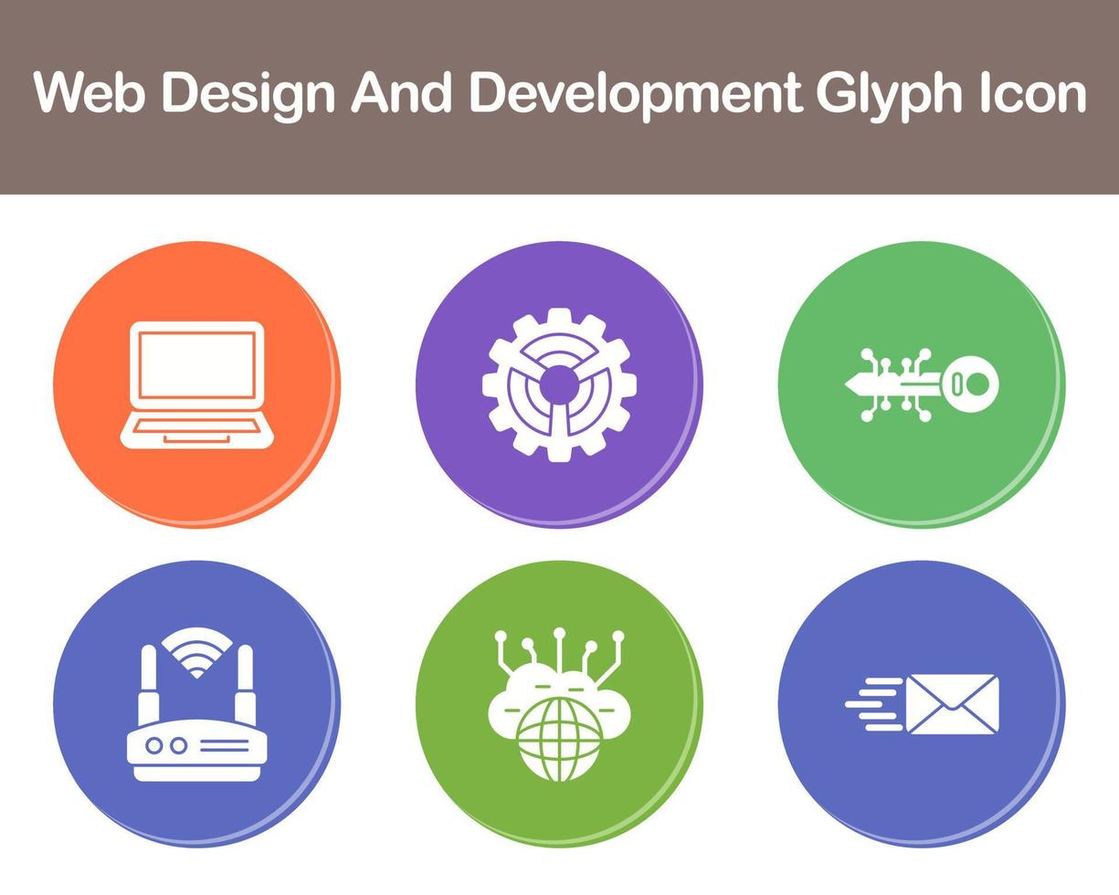 webb design och utveckling vektor ikon uppsättning