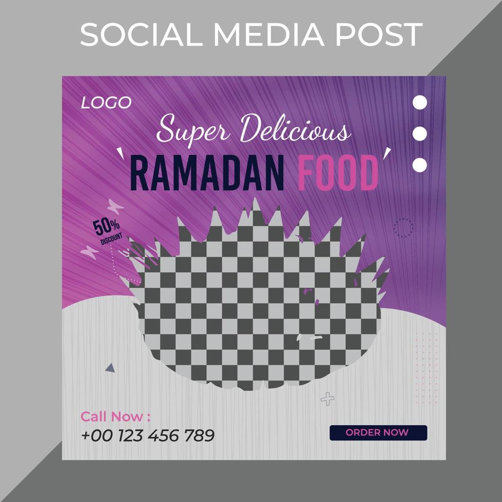 Vektor Ramadan Besondere Angebot Restaurant Essen Speisekarte Geschäft Marketing Sozial Medien Post oder Netz Banner Vorlage Design mit abstrakt Hintergrund, Logo und Symbol.