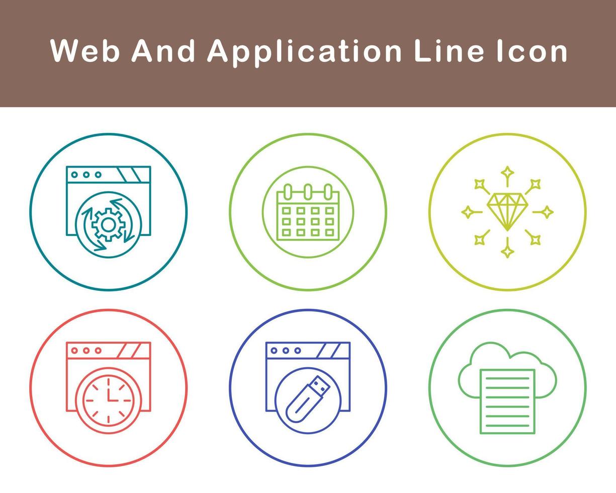 webb och Ansökan vektor ikon uppsättning