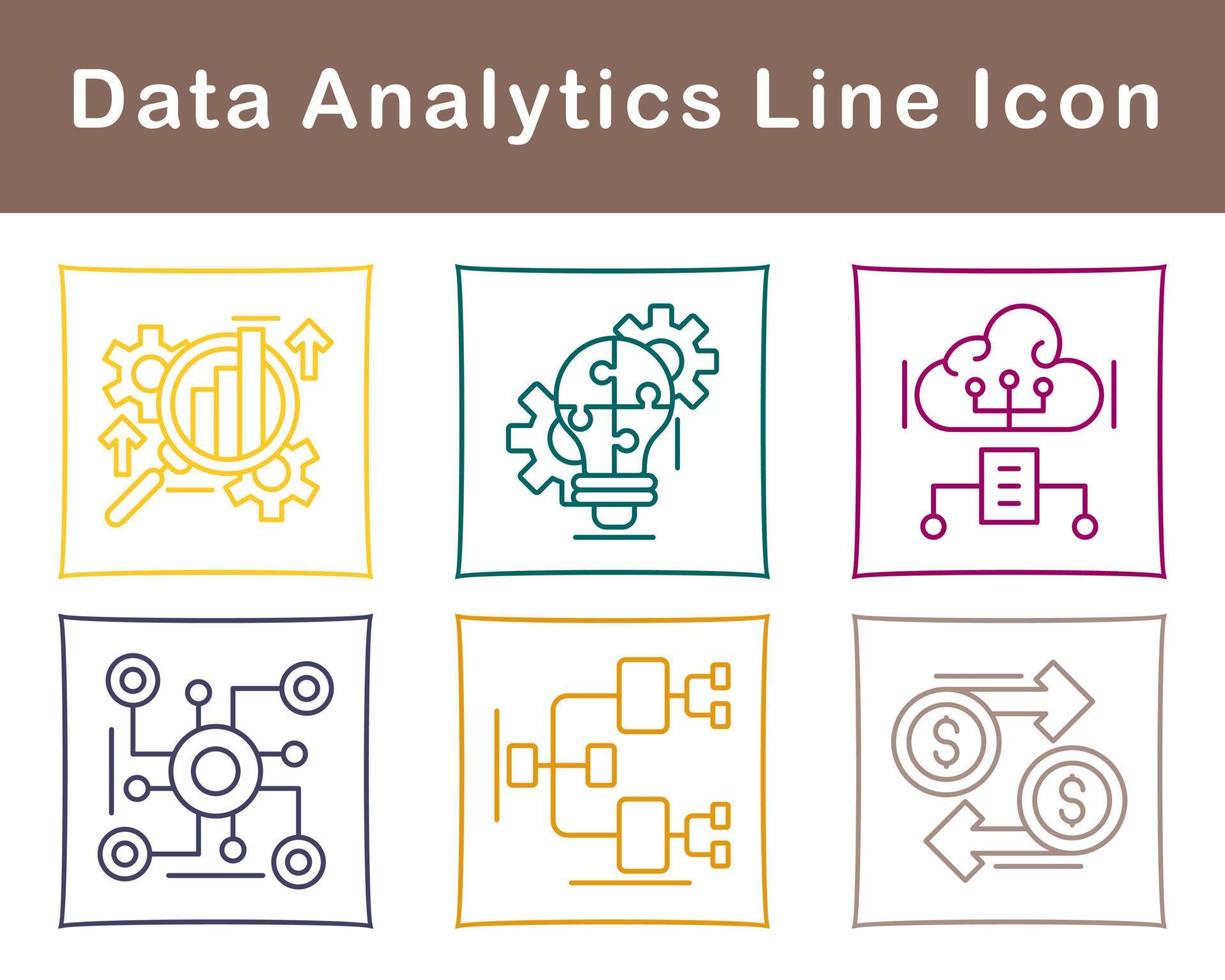 data analys vektor ikon uppsättning