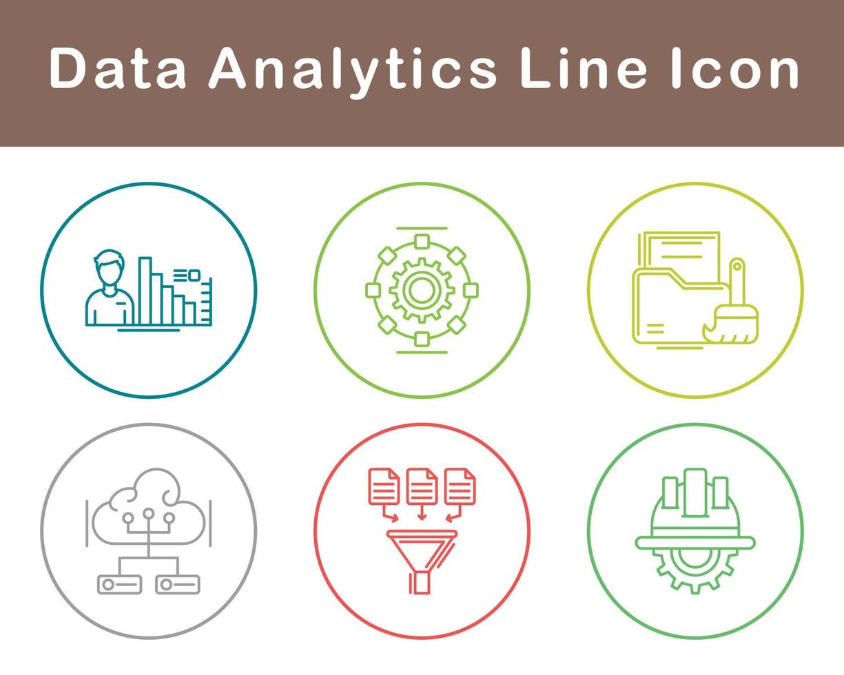 data analys vektor ikon uppsättning