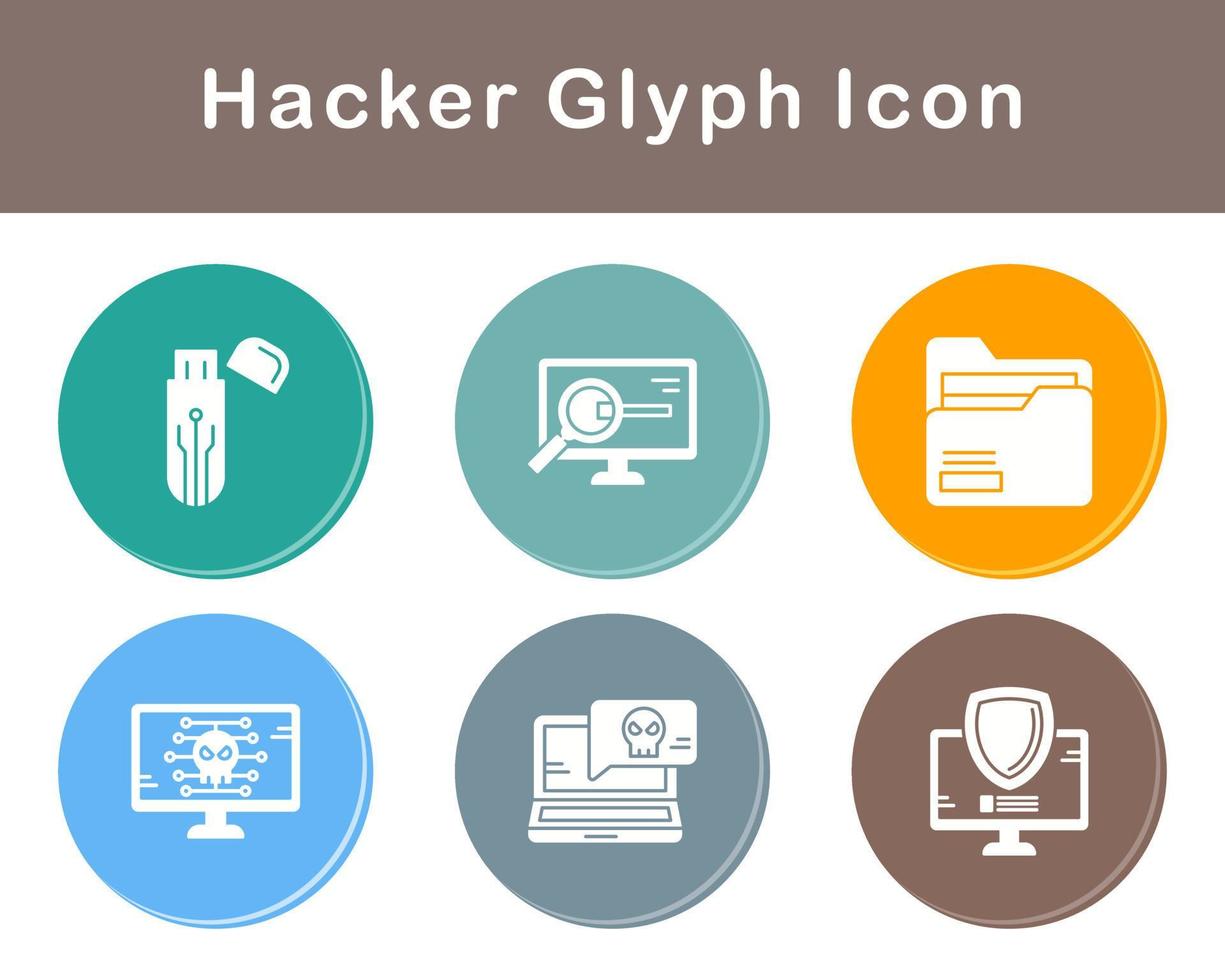 Hacker-Vektor-Icon-Set vektor