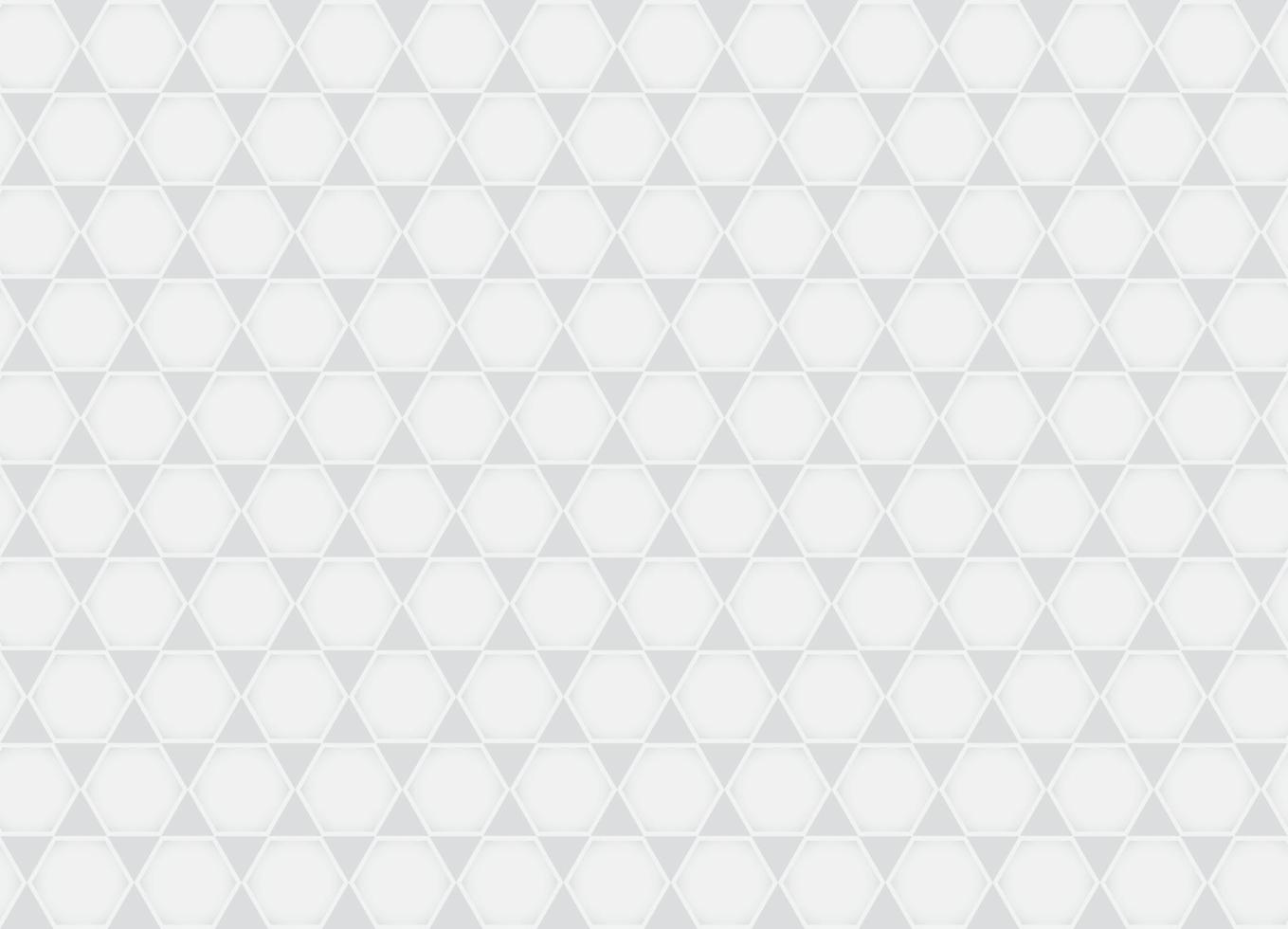 sömlös mönster med hexagonal och triangel form, vit och grå Färg bakgrund. vektor illustration.