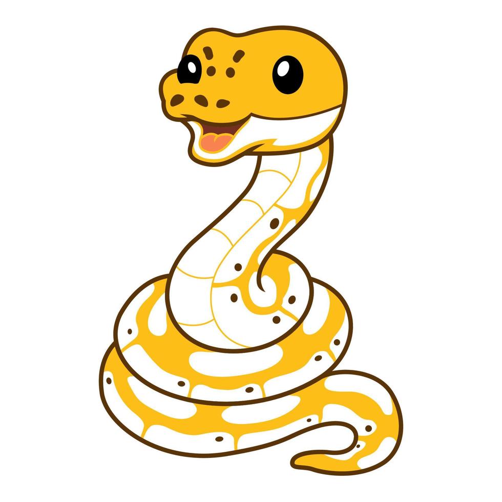 süß Pastell- Elfenbein Ball Python Karikatur vektor