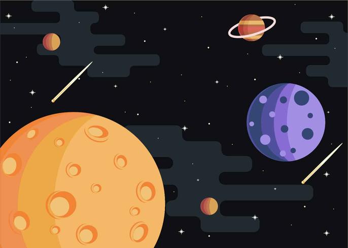 Mond Spacescape Illustrations-Vektor vektor