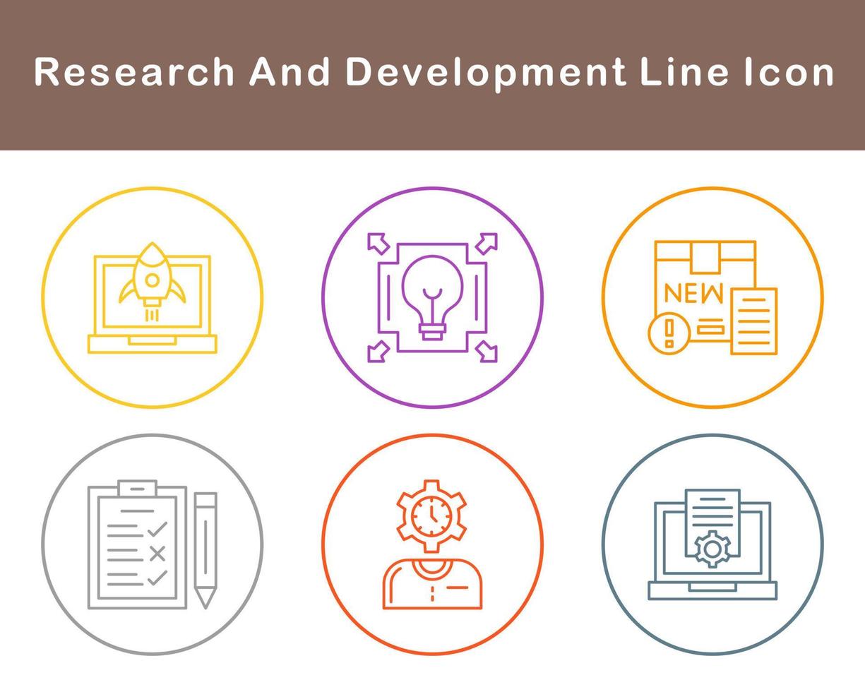 forskning och utveckling vektor ikon uppsättning