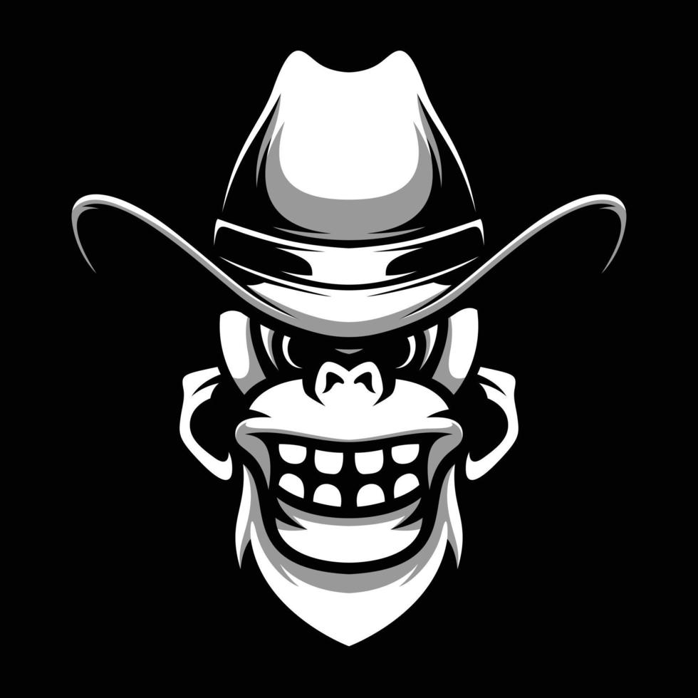 Yeti Cowboy Maskottchen Logo Design vektor