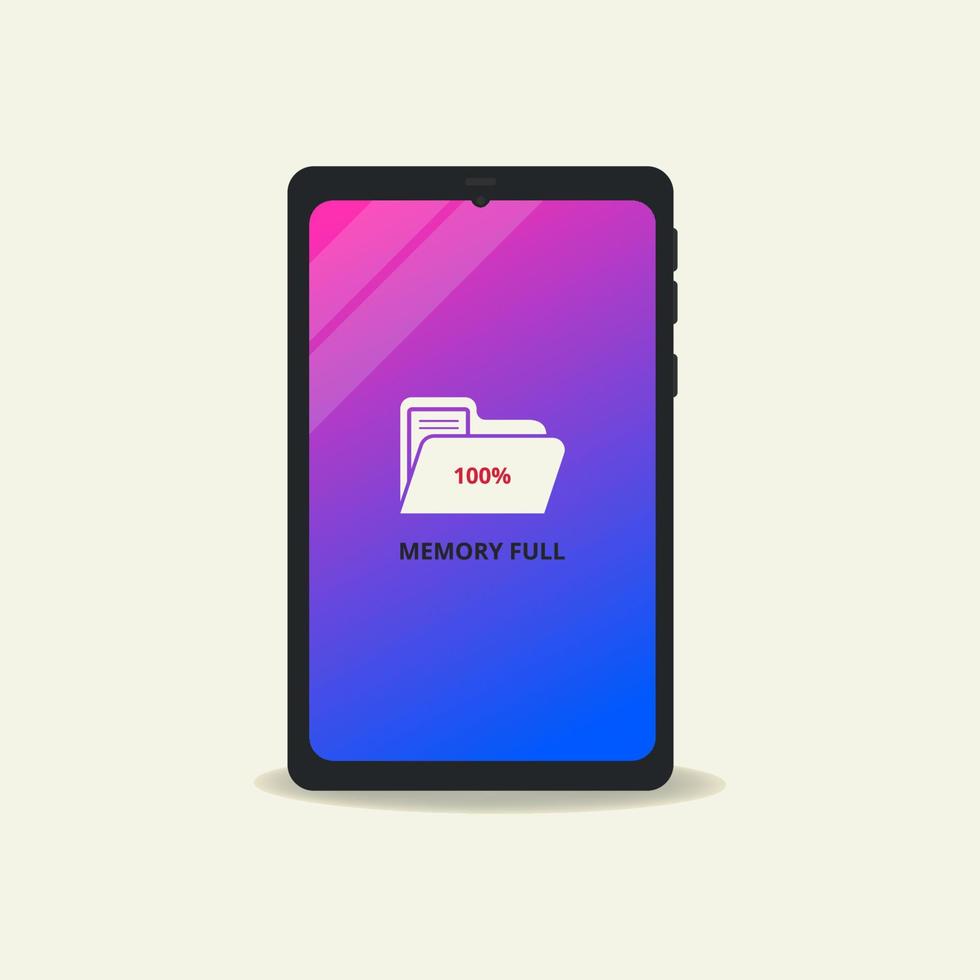 telefon minne full. lagring Plats fil är full design vektor illustration