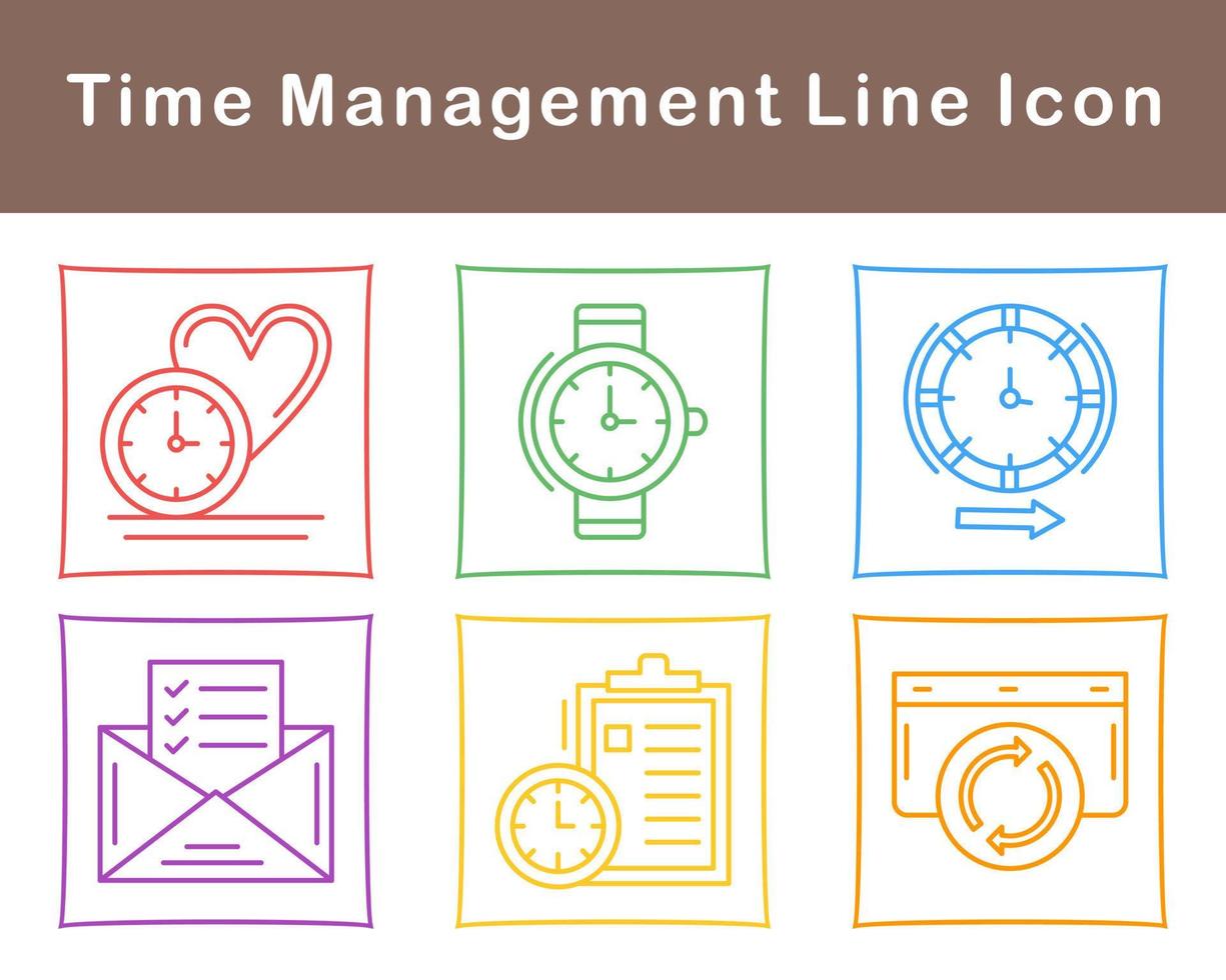 tid förvaltning vektor ikon uppsättning