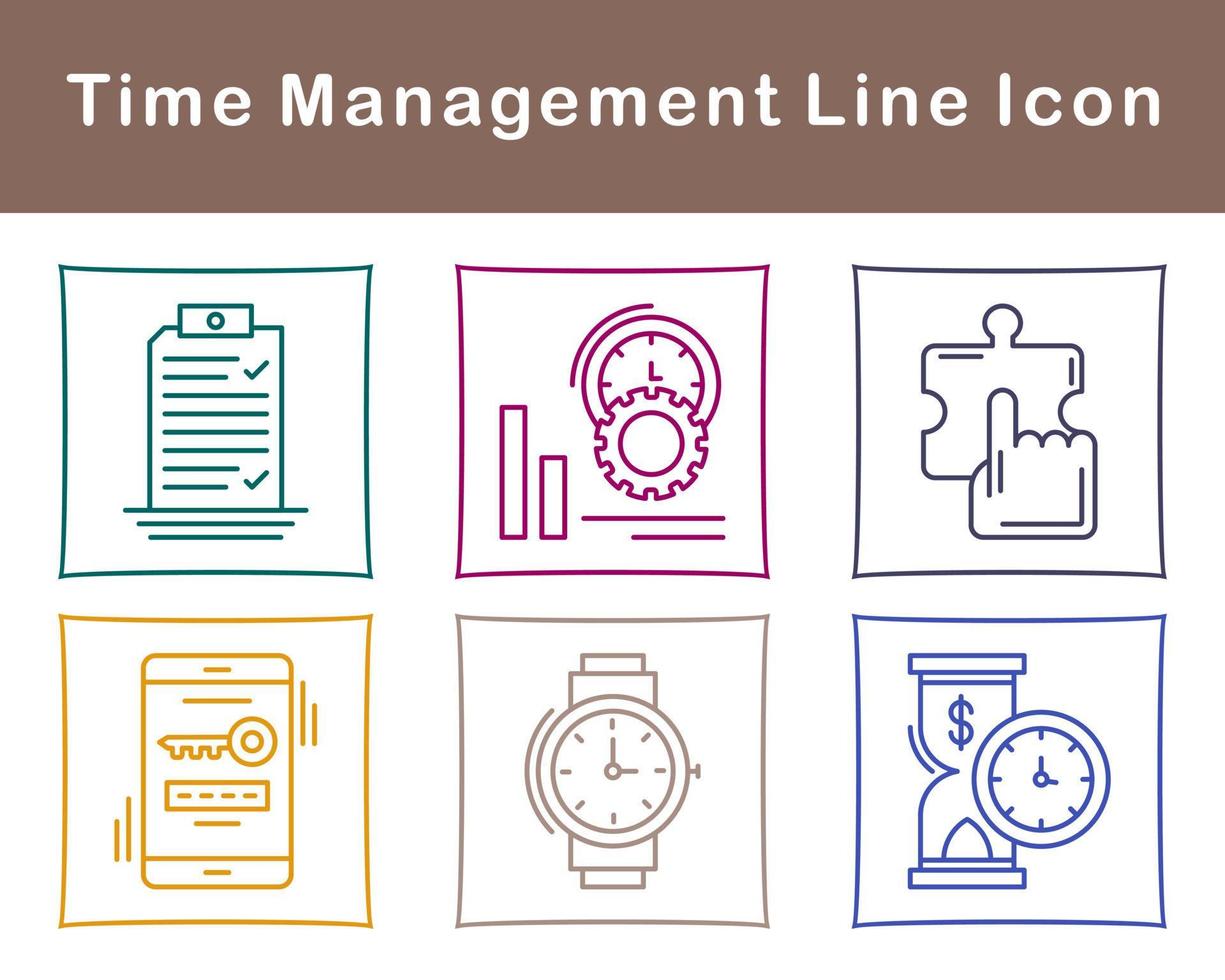 tid förvaltning vektor ikon uppsättning