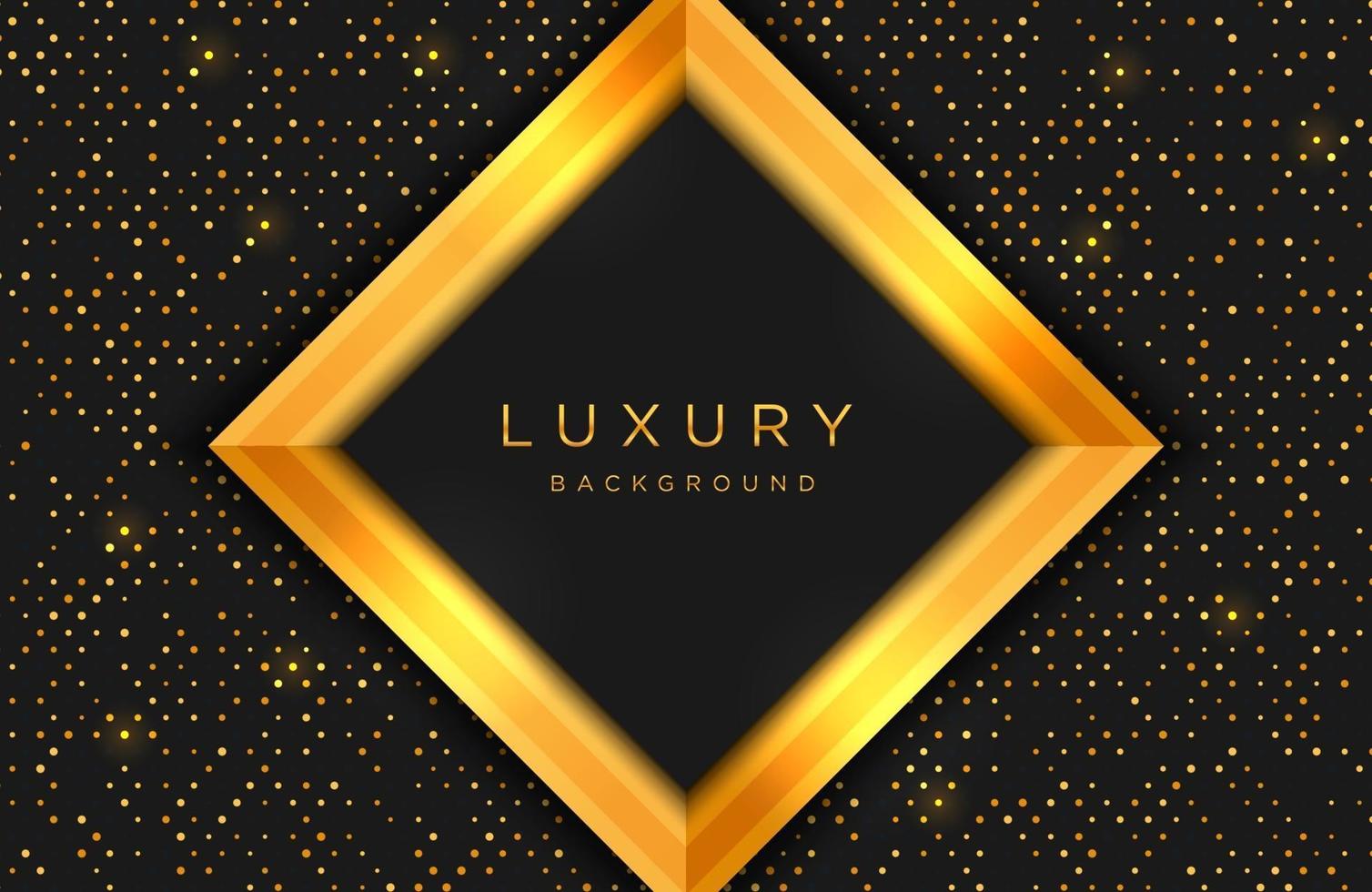 eleganter Luxushintergrund mit Goldform und Linienzusammensetzung auf Punkthalbtonmuster. elegante Cover-Vorlage vektor