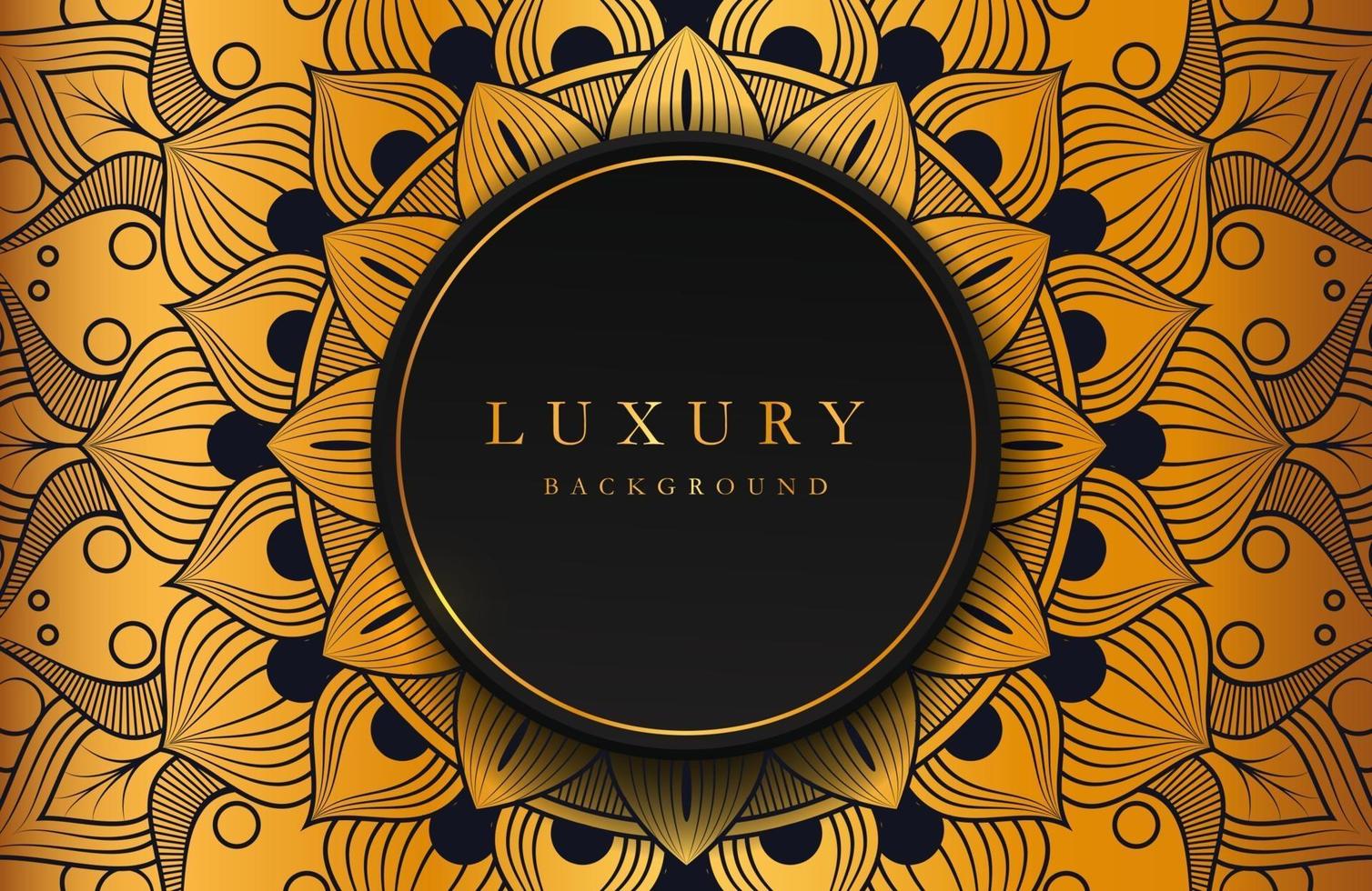 Luxushintergrund mit Gold islamischem Mandala Ornament auf dunkler Oberfläche vektor