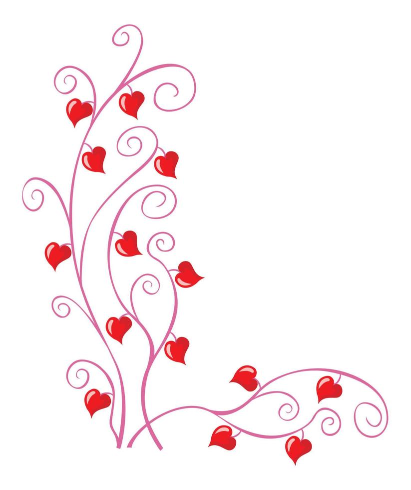 Blumen- Muster mit wenig Herzen zum Valentinstag Design vektor
